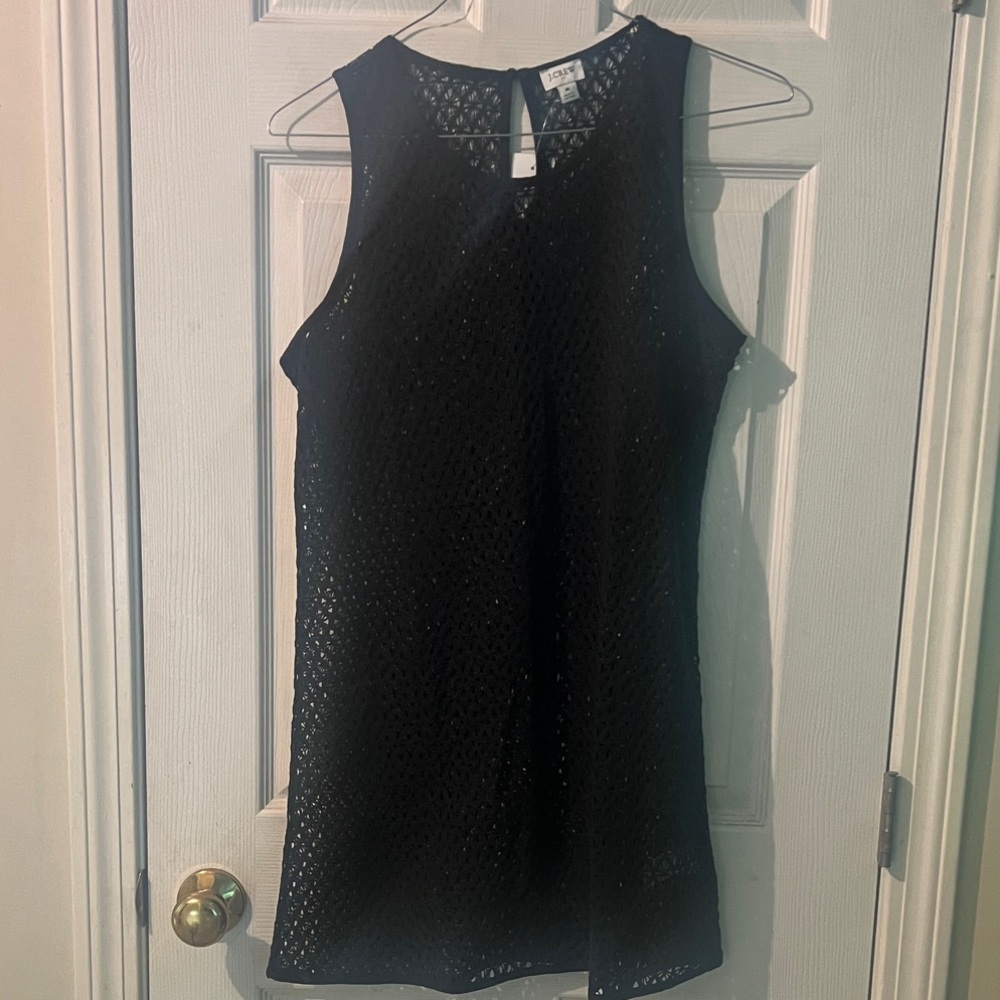 J. Crew Black Lace Crochet Swim Cover Up